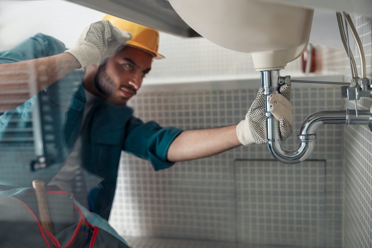 Plumber using leak detection equipment in Astoria, NY<br>