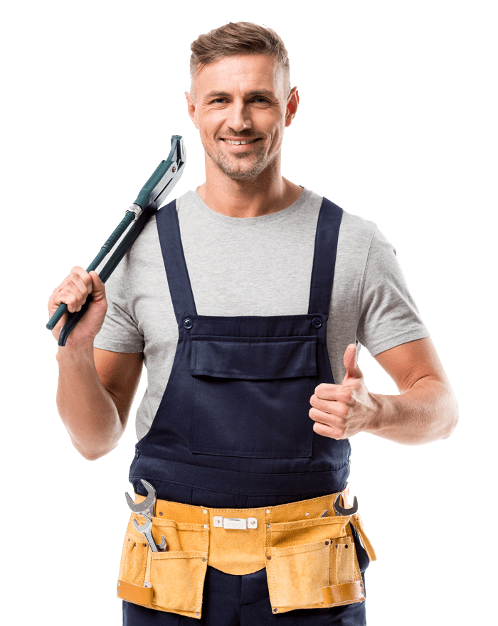 Smiling licensed plumber holding a pipe wrench, ready to help in Astoria, NY<br><br>